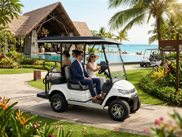 Xe Điện 4 Chỗ Lvtong LT-A827.2+2 Bản Xuất Mỹ: Tiêu Chuẩn Vàng Cho Resort 5 Sao