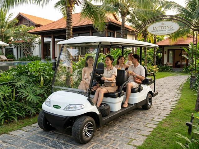 Báo Giá Xe Điện Golf 6 Chỗ Lvtong LT-A617.4+2 Pin Lithium Greentech S51238