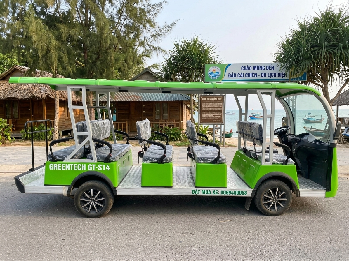 Bán xe điện 14 chỗ ra đảo Cái Chiên