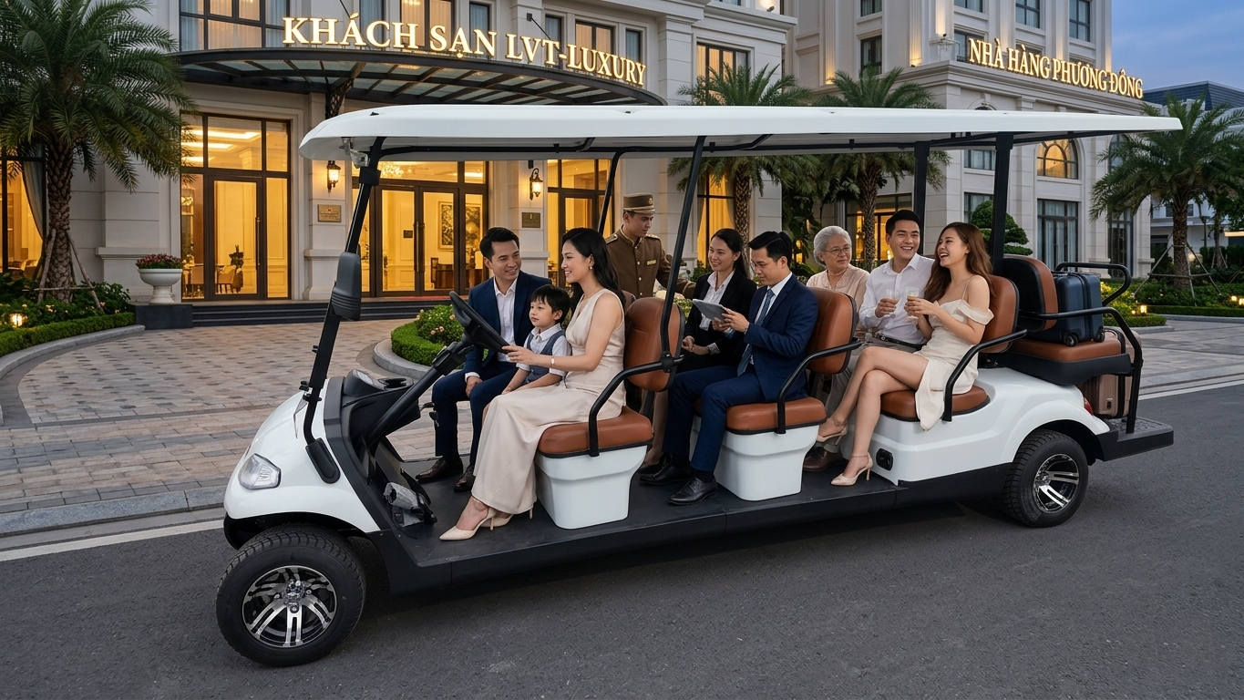 Xe điện Golf LVTONG A617.6+2 sử dụng tại khu Villa