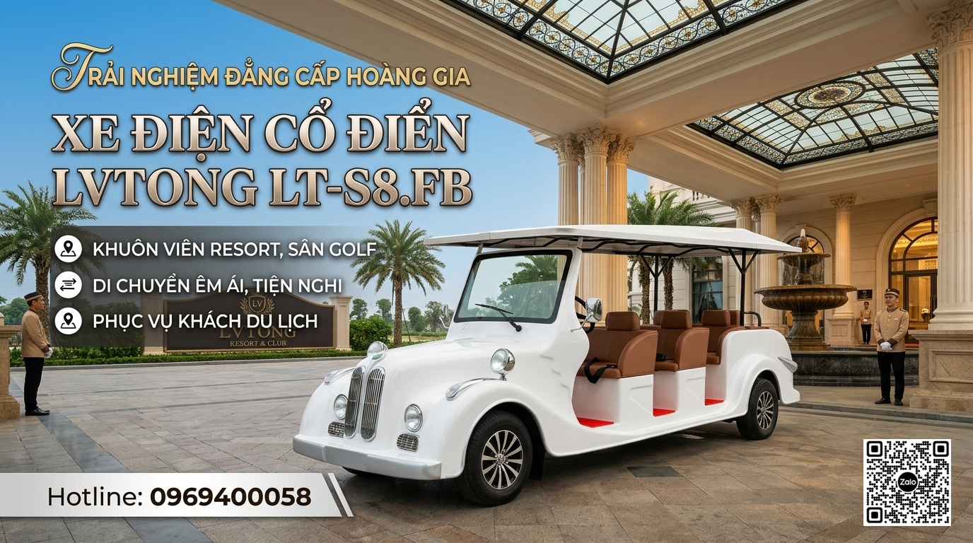 Xe điện cổ điển đẳng cấp thượng lưu cho khách sạn và resort