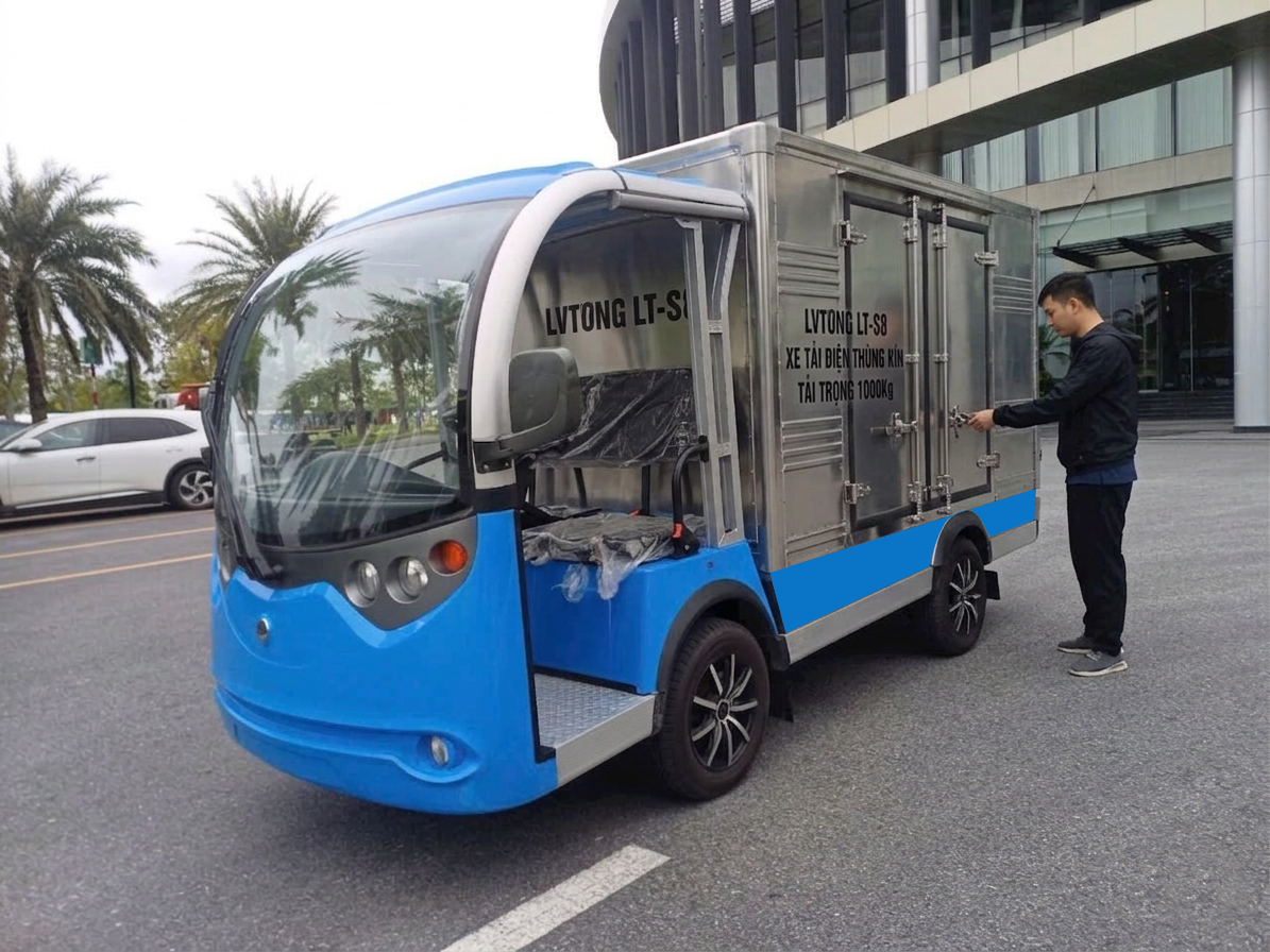 Xe tải điện thùng chở hàng 1000kg Lvtong LT-S8 bàn giao cho khách hàng
